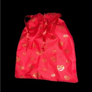 Glam Red Silky Gold Kiss‎ Ipsy Cosmetic Bag